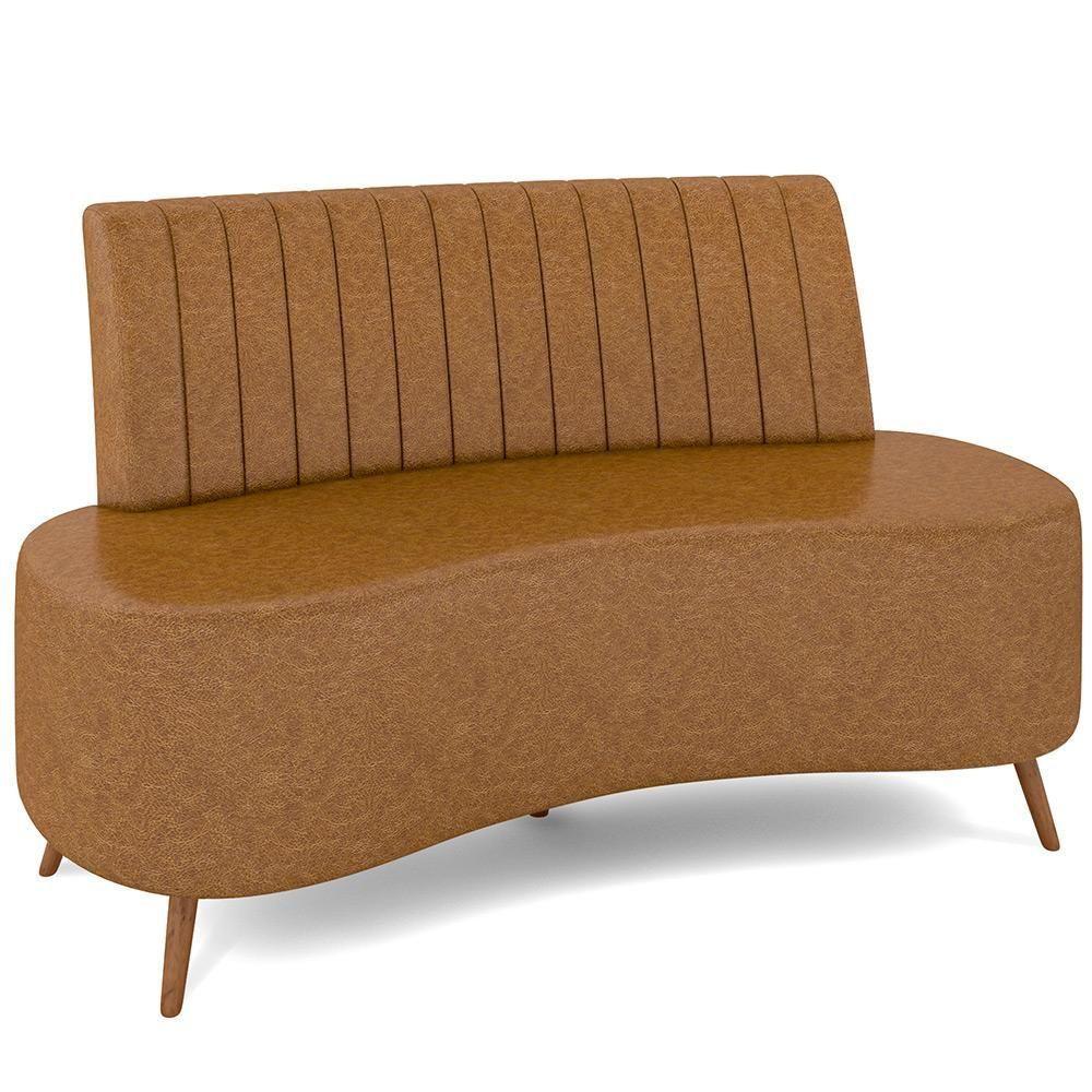 Sofá Chaise Living 2 Lugares 160cm Para Sala Cayman K01 Sintético Caramelo - 1