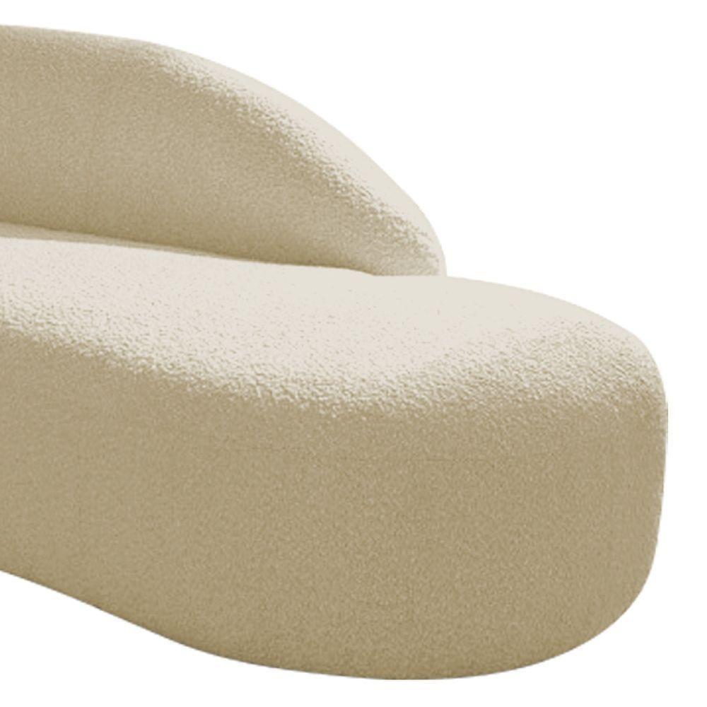Divã Recamier Curvo Luna 160cm Lado Direito Suede Bege - 2