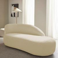 Divã Recamier Curvo Luna 160cm Lado Direito Suede Bege - 7