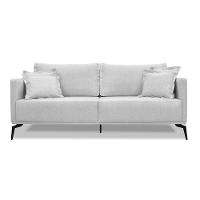 Sofá 2 Lugares Pé De Ferro Preto Rafaela 180 Cm Linho S04 - D'rossi Cor Grigio - 1