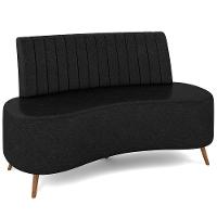 Sofá Chaise Living 2 Lugares 160cm Para Sala Cayman K01 Sintético Preto - 1