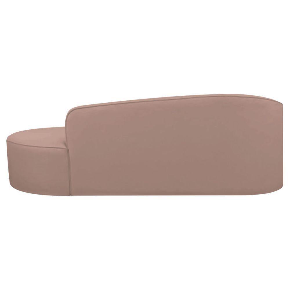 Divã Recamier Curvo Inglaterra 200cm Lado Direito Linho Rosê - 2
