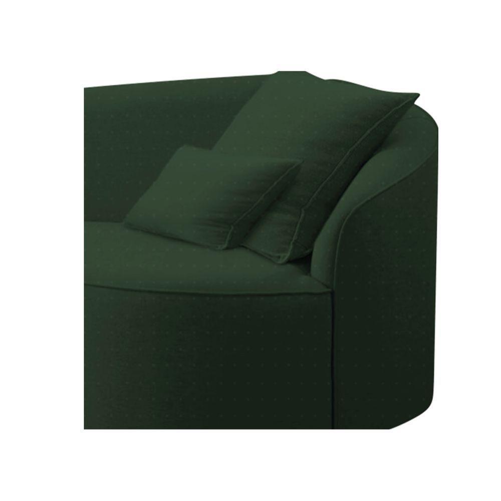Divã Recamier Curvo Inglaterra 200cm Lado Esquerdo Linho Verde - 4