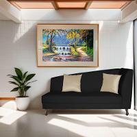 Recamier Heitor 160cm Com Almofada Lado Esquerdo Sintético Preto Bege - 7