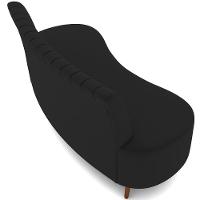 Sofá Chaise Living 2 Lugares 135cm Para Sala Cayman K01 Veludo Preto
