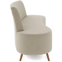 Sofá Chaise Living 2 Lugares 160cm Para Sala Cayman K01 Veludo Bege