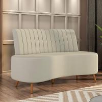 Sofá Chaise Living 2 Lugares 160cm Para Sala Cayman K01 Veludo Bege - 6