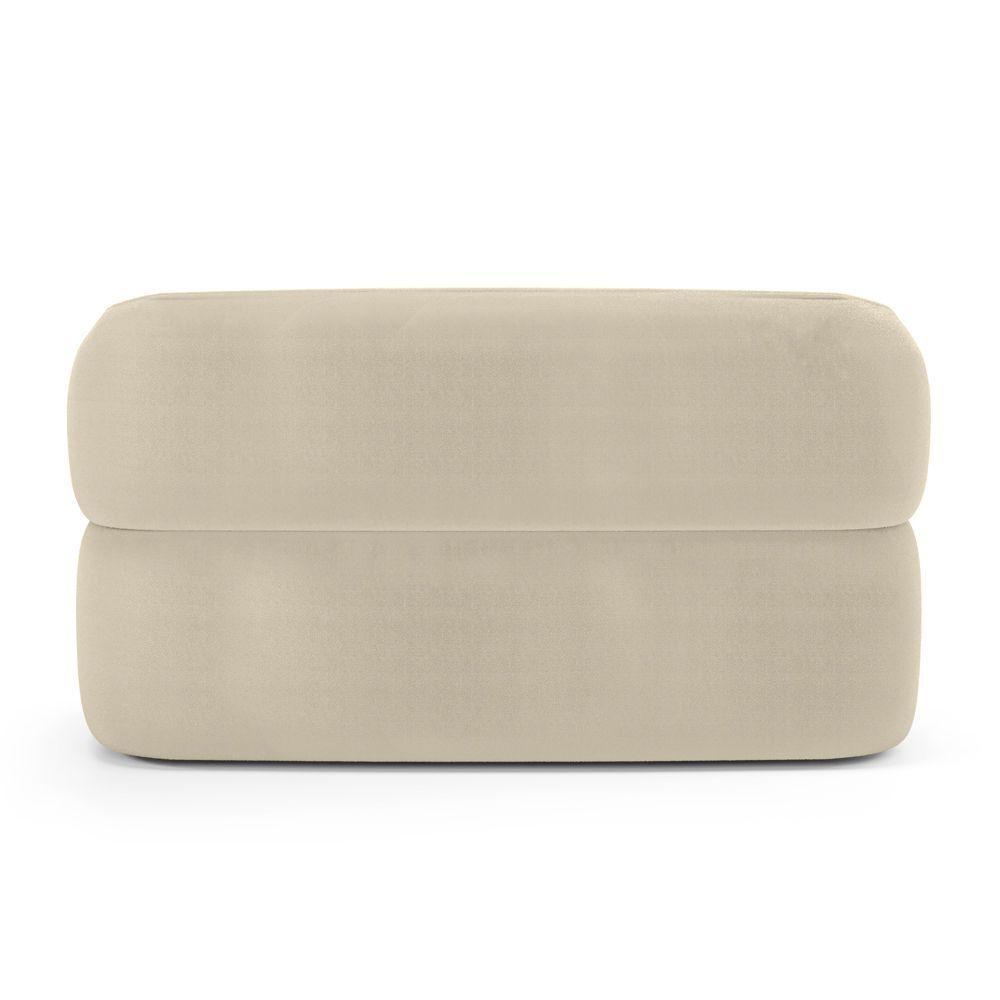 Kit Poltrona Giratória E Sofá Orgânico Living Glee 02 Lugares 140cm Bouclê Bege - Desk Design - 2