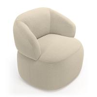 Kit Poltrona Giratória E Sofá Orgânico Living Glee 02 Lugares 140cm Bouclê Bege - Desk Design - 7