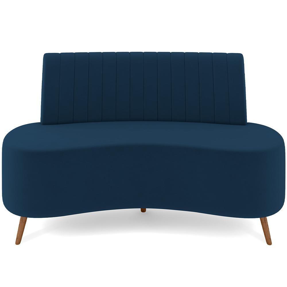 Sofá Chaise Living 2 Lugares 160cm Para Sala Cayman K01 Veludo Azul Marinho - 5