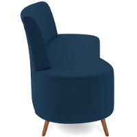 Sofá Chaise Living 2 Lugares 160cm Para Sala Cayman K01 Veludo Azul Marinho - 2