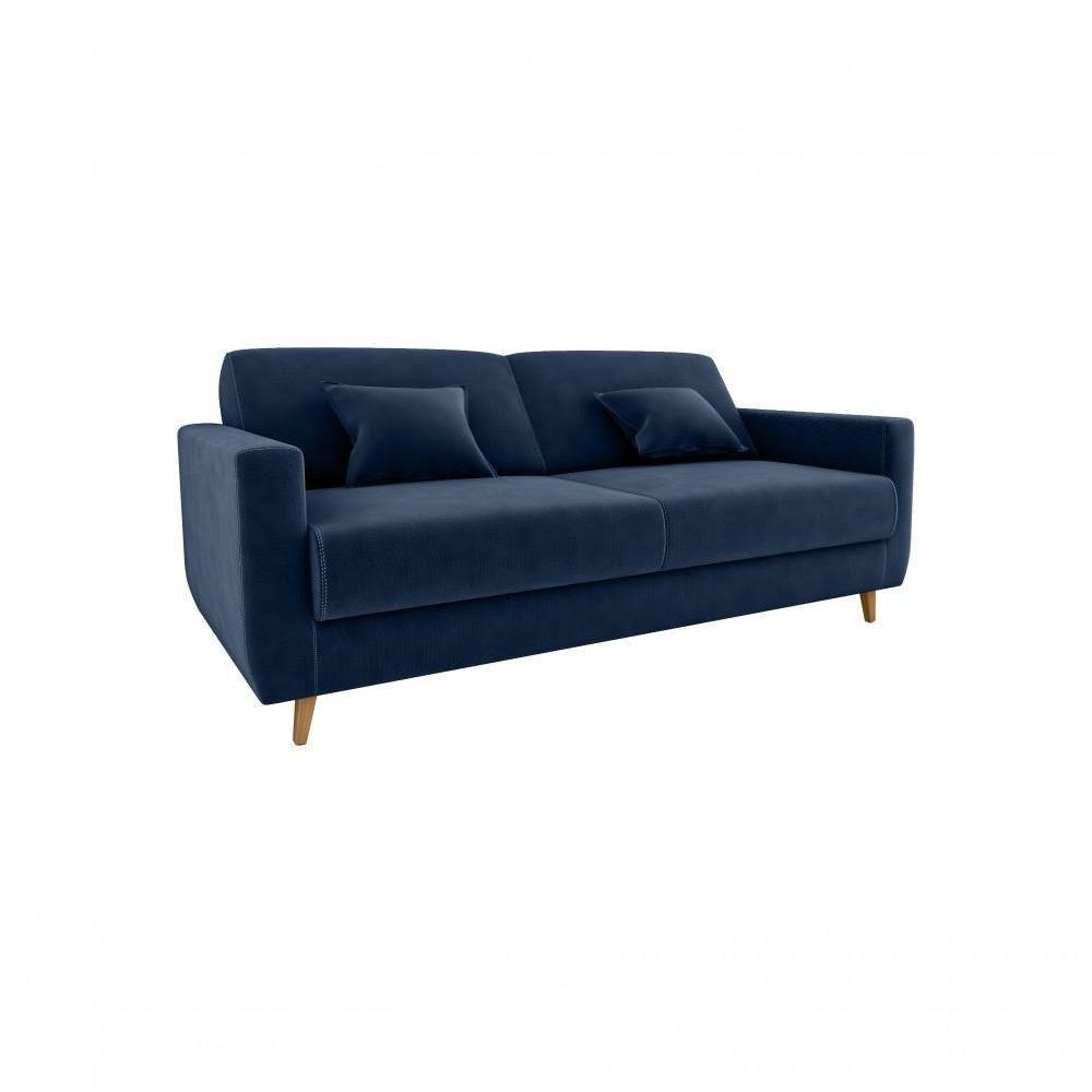 Sofá Cama Emília 2 Lugares 190cm Suede Azul Matrix - 3