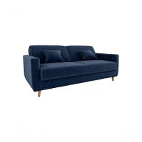 Sofá Cama Emília 2 Lugares 190cm Suede Azul Matrix - 3