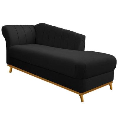 Diva Recamier Vanessa 160cm Lado Direito Suede Cor Preto