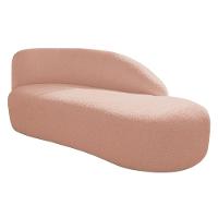 Divã Recamier Curvo Luna 160cm Lado Direito Suede Rosê - 1