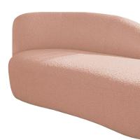 Divã Recamier Curvo Luna 160cm Lado Direito Suede Rosê