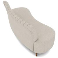 Sofá Chaise Living 2 Lugares 160cm Para Sala Cayman K01 Bouclê Bege - 2