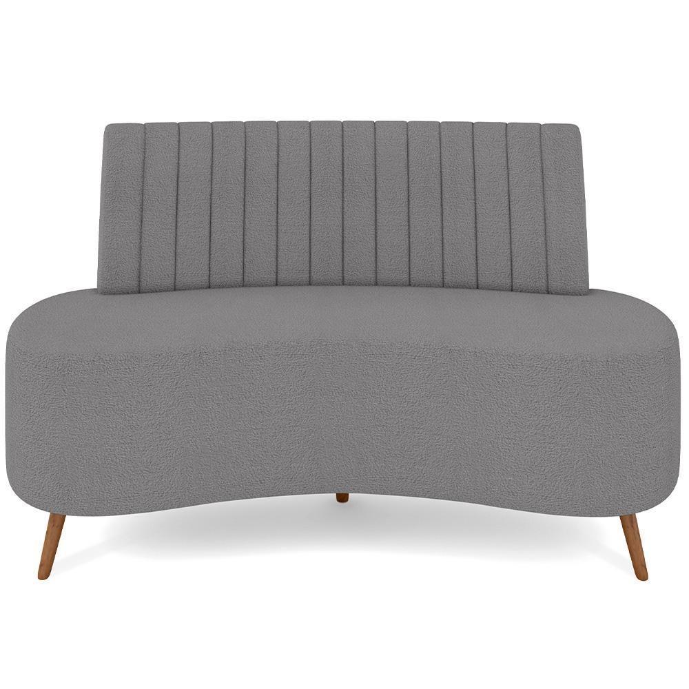 Sofá Chaise Living 2 Lugares 160cm Para Sala Cayman K01 Bouclê Cinza - 7