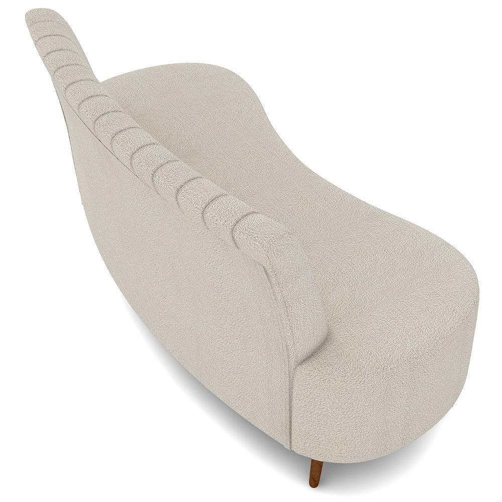 Sofá Chaise Living 2 Lugares 135cm Para Sala Cayman K01 Bouclê Bege - 2