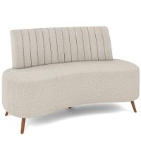 Sofá Chaise Living 2 Lugares 135cm Para Sala Cayman K01 Bouclê Bege - 1