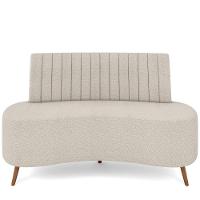Sofá Chaise Living 2 Lugares 135cm Para Sala Cayman K01 Bouclê Bege - 5
