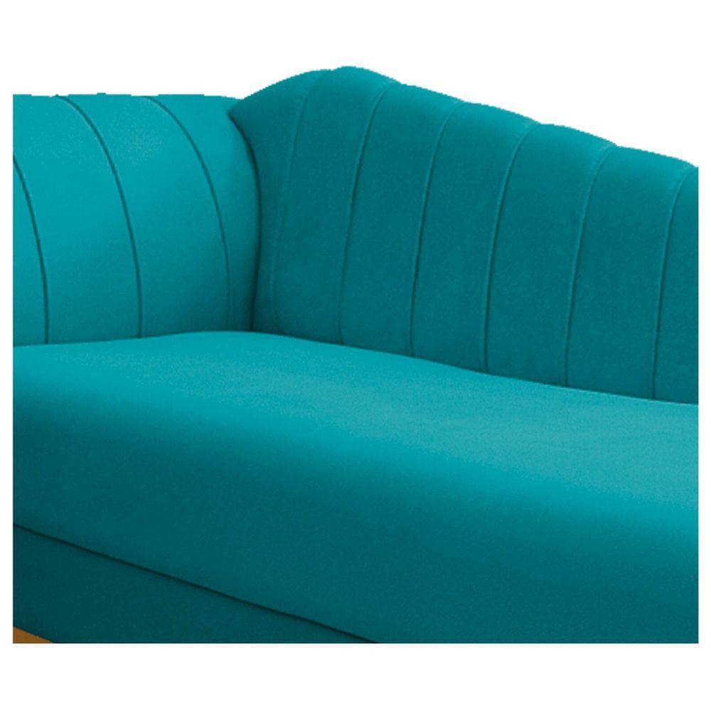 Diva Recamier Vanessa 160cm Lado Direito Suede Cor Azul Turquesa - 2
