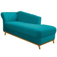 Diva Recamier Vanessa 160cm Lado Direito Suede Cor Azul Turquesa - 1