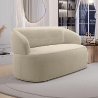 Sofá Orgânico 02 Lugares Living Glee 140cm Bouclê Bege - Desk Design - 9