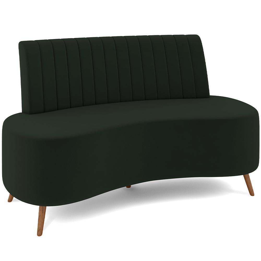 Sofá Chaise Living 2 Lugares 135cm Para Sala Cayman K01 Veludo Verde - 1