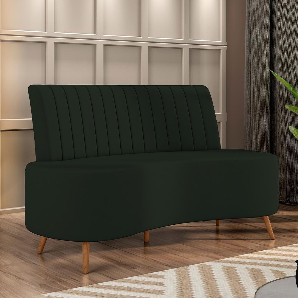 Sofá Chaise Living 2 Lugares 135cm Para Sala Cayman K01 Veludo Verde - 5