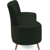 Sofá Chaise Living 2 Lugares 135cm Para Sala Cayman K01 Veludo Verde