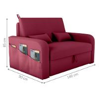 Sofá Cama Com Baú Gorteen Veludo Vinho - 5