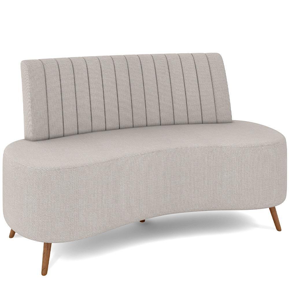 Sofá Chaise Living 2 Lugares 160cm Para Sala Cayman K01 Linho Cru - 1