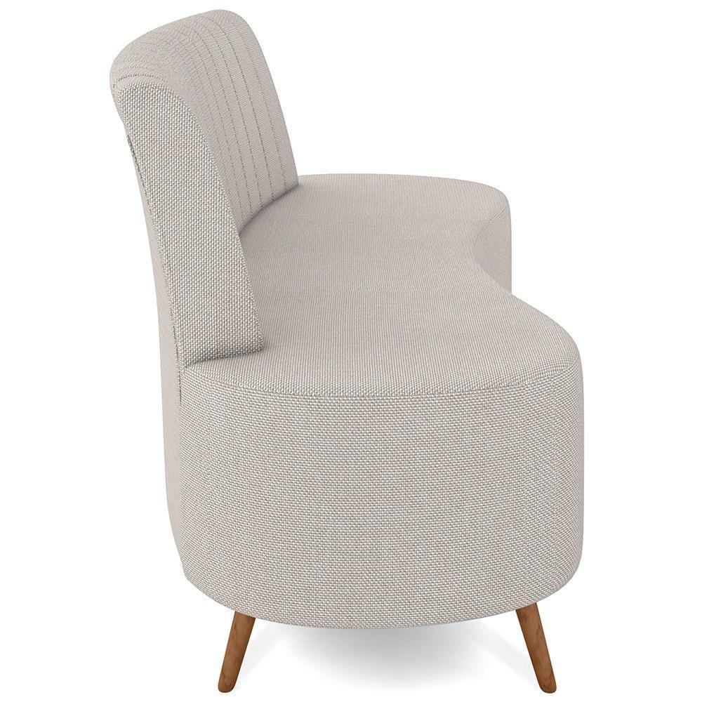 Sofá Chaise Living 2 Lugares 160cm Para Sala Cayman K01 Linho Cru - 2
