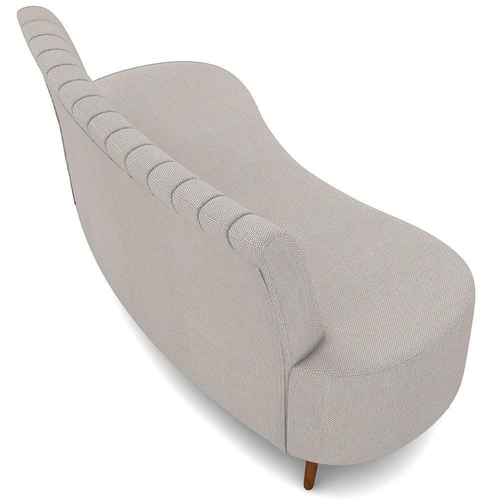 Sofá Chaise Living 2 Lugares 160cm Para Sala Cayman K01 Linho Cru - 4