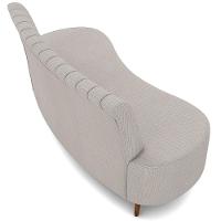 Sofá Chaise Living 2 Lugares 160cm Para Sala Cayman K01 Linho Cru