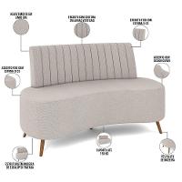 Sofá Chaise Living 2 Lugares 160cm Para Sala Cayman K01 Linho Cru - 7