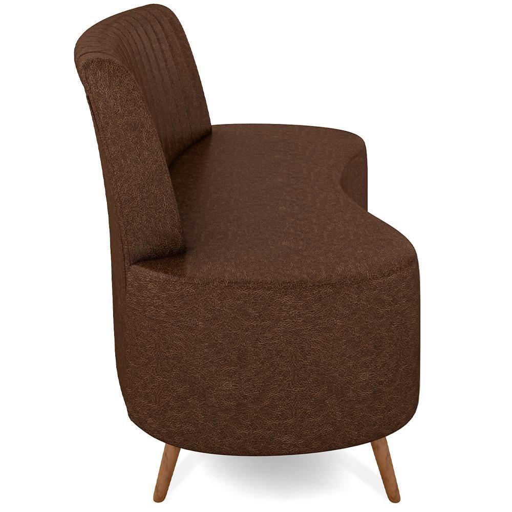 Sofá Chaise Living 2 Lugares 135cm Para Sala Cayman K01 Sintético Marrom - 6