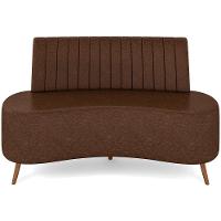 Sofá Chaise Living 2 Lugares 135cm Para Sala Cayman K01 Sintético Marrom - 2