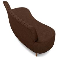 Sofá Chaise Living 2 Lugares 135cm Para Sala Cayman K01 Sintético Marrom - 5