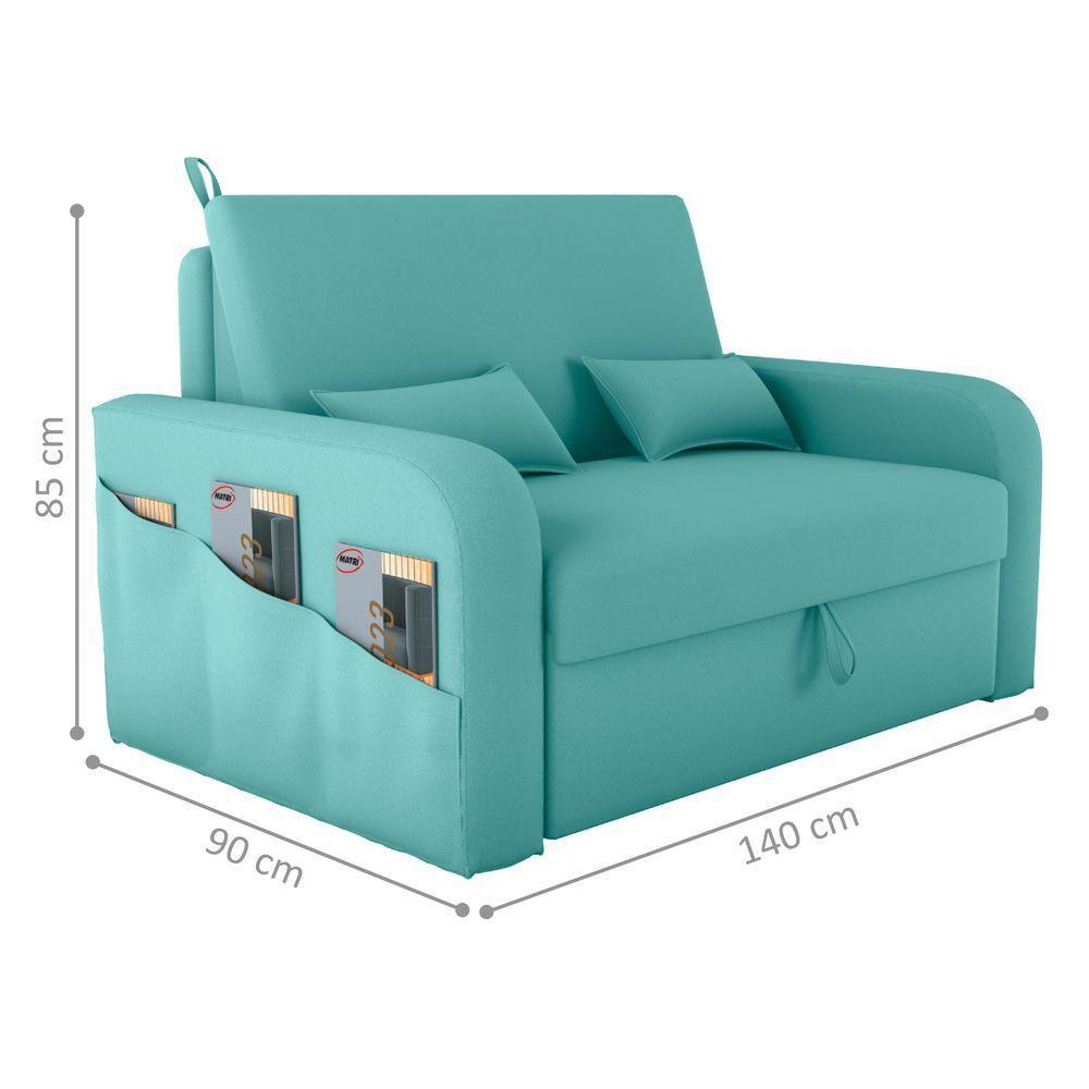 Sofá Cama Com Baú Gorteen Veludo Verde Menta - 2
