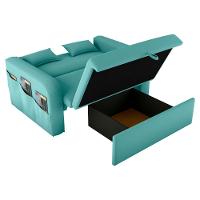 Sofá Cama Com Baú Gorteen Veludo Verde Menta