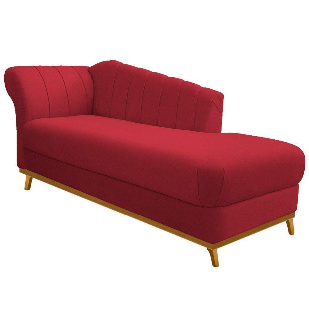 Diva Recamier Vanessa 160cm Lado Direito Suede Cor Vermelho - 1