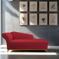 Diva Recamier Vanessa 160cm Lado Direito Suede Cor Vermelho - 8