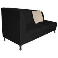 Recamier Heitor 185cm Com Almofada Lado Direito Sintético Cor Preto/bege - 5