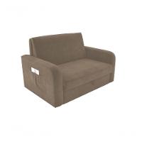 Sofá Cama Daiane 2 Lugares Com Baú Veludo Capuccino Matrix - 1