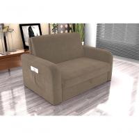 Sofá Cama Daiane 2 Lugares Com Baú Veludo Capuccino Matrix - 4