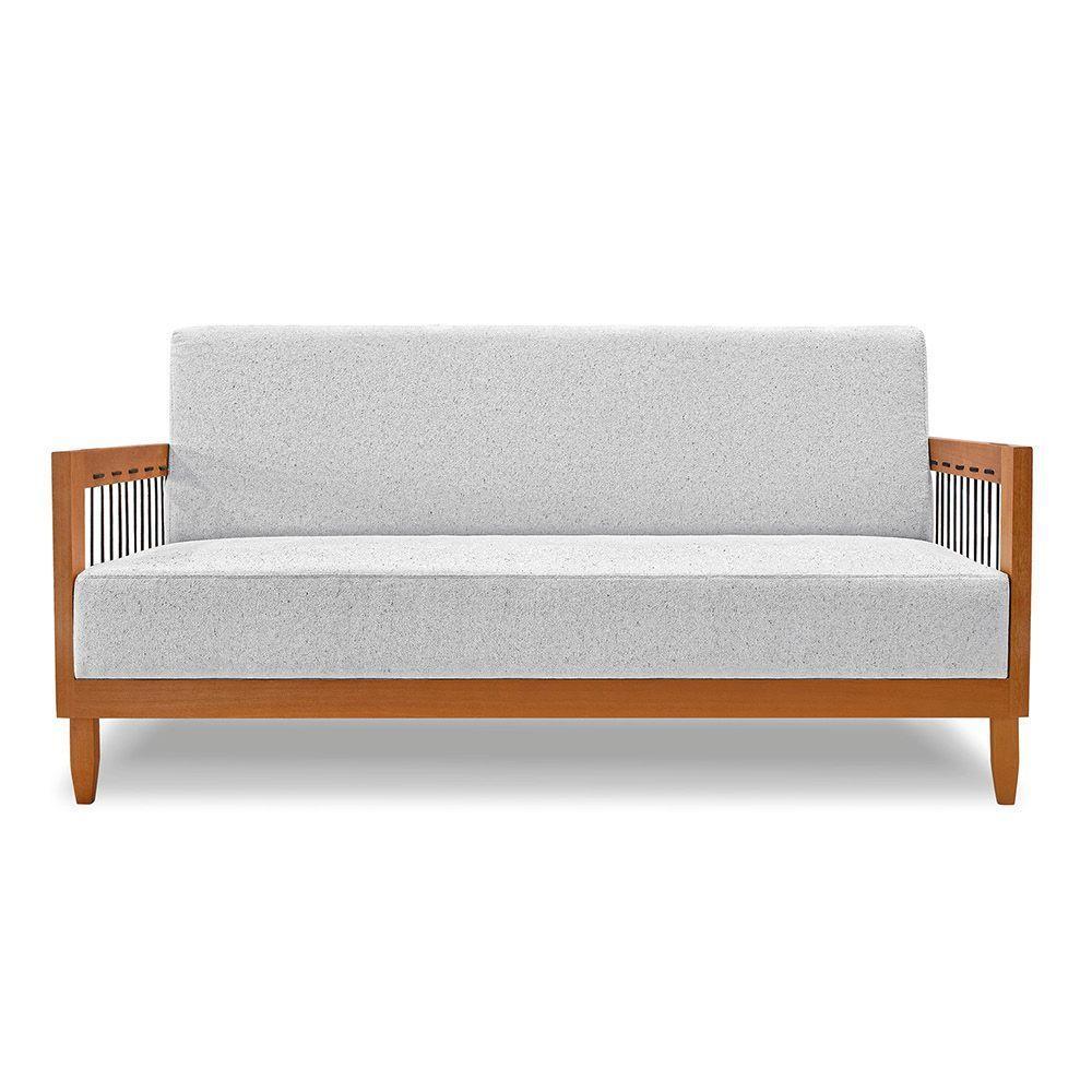 Sofá 2 Lugares Base De Madeira Mariana 160 Cm Linho S04 - D'rossi Cor Grigio - 1