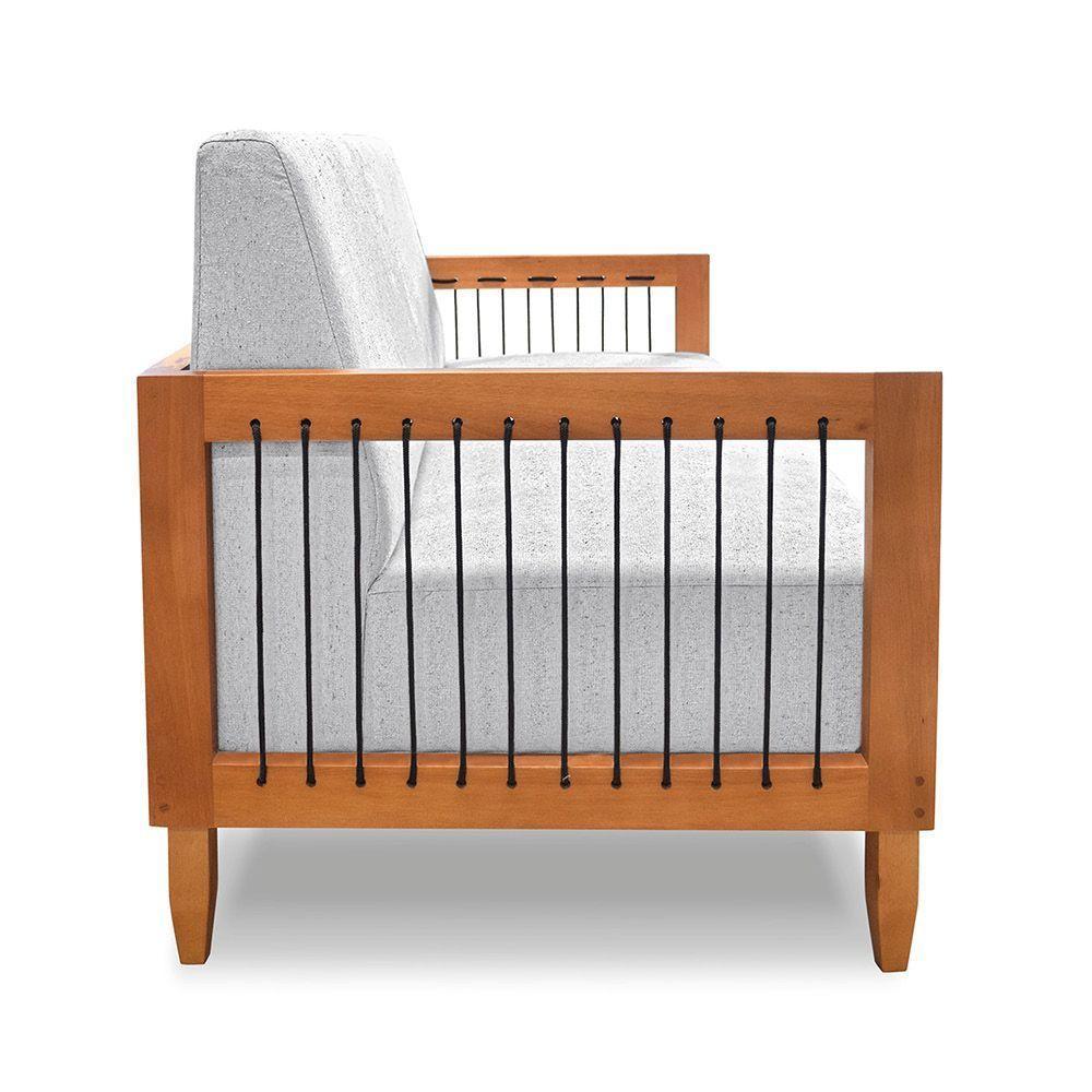 Sofá 2 Lugares Base De Madeira Mariana 160 Cm Linho S04 - D'rossi Cor Grigio - 4