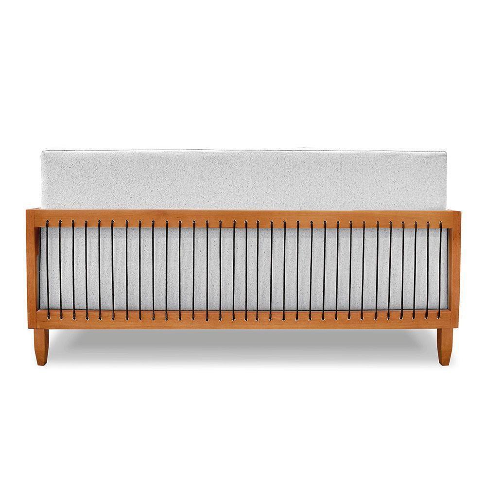 Sofá 2 Lugares Base De Madeira Mariana 160 Cm Linho S04 - D'rossi Cor Grigio - 5